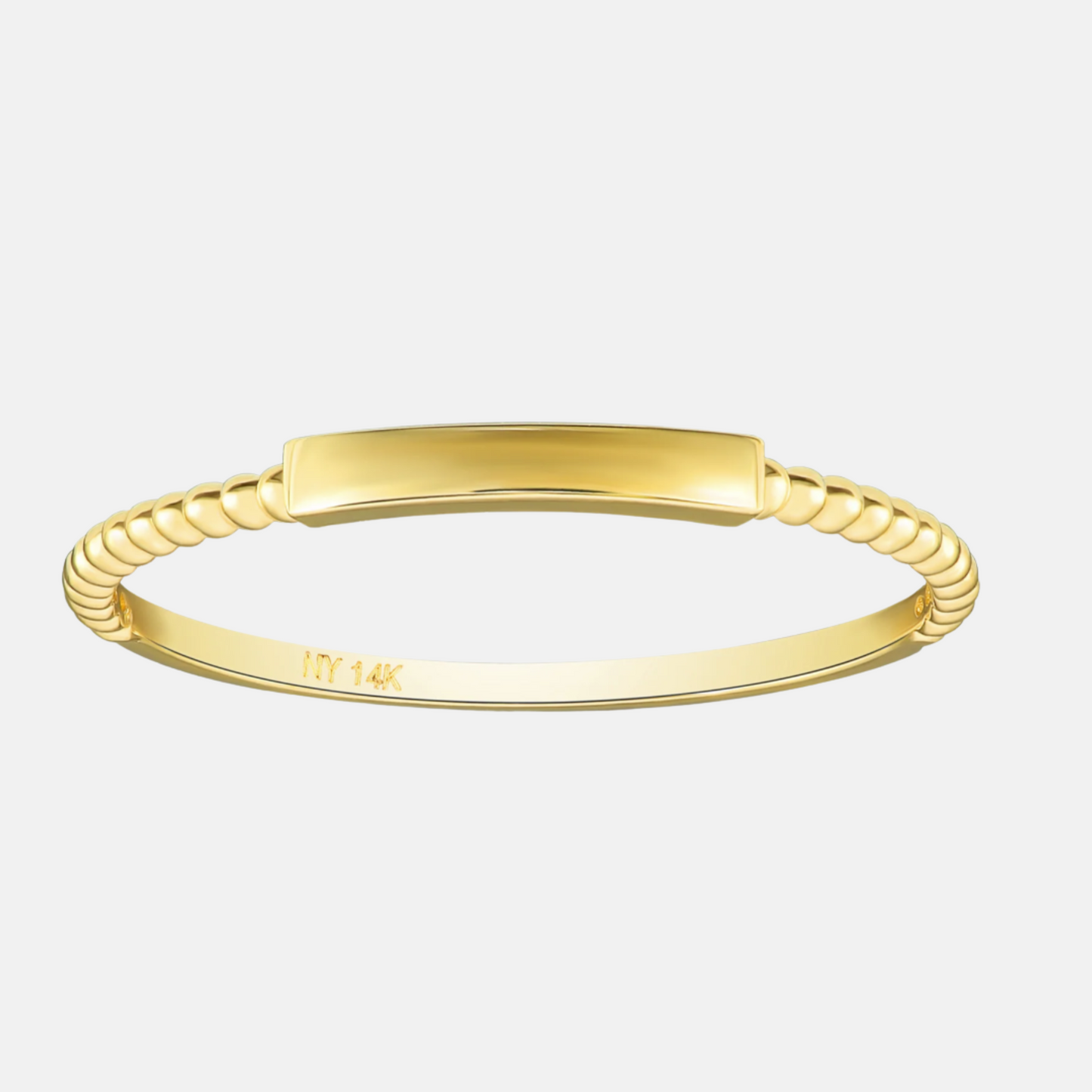 14k Yellow Gold Bar Stackable Ring