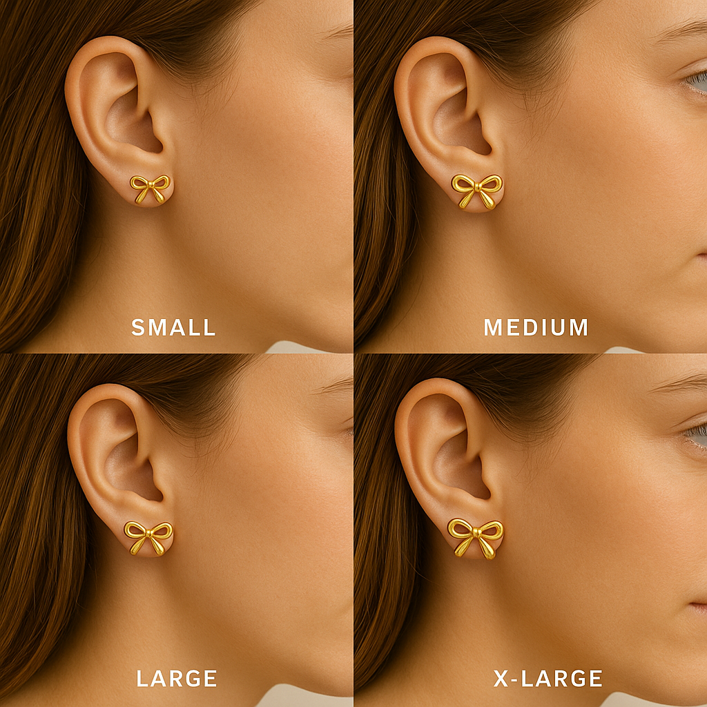 Bow Tie Stud Earrings - 14k Yellow Gold