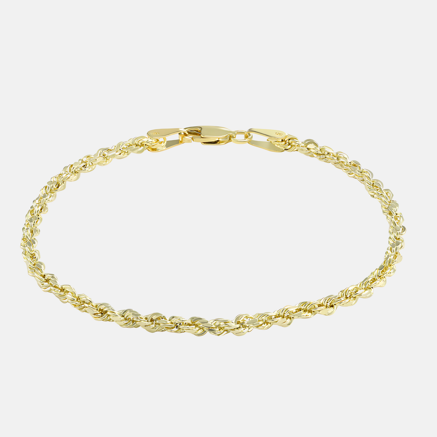Rope Bracelet - 14k Yellow Gold Lightweight