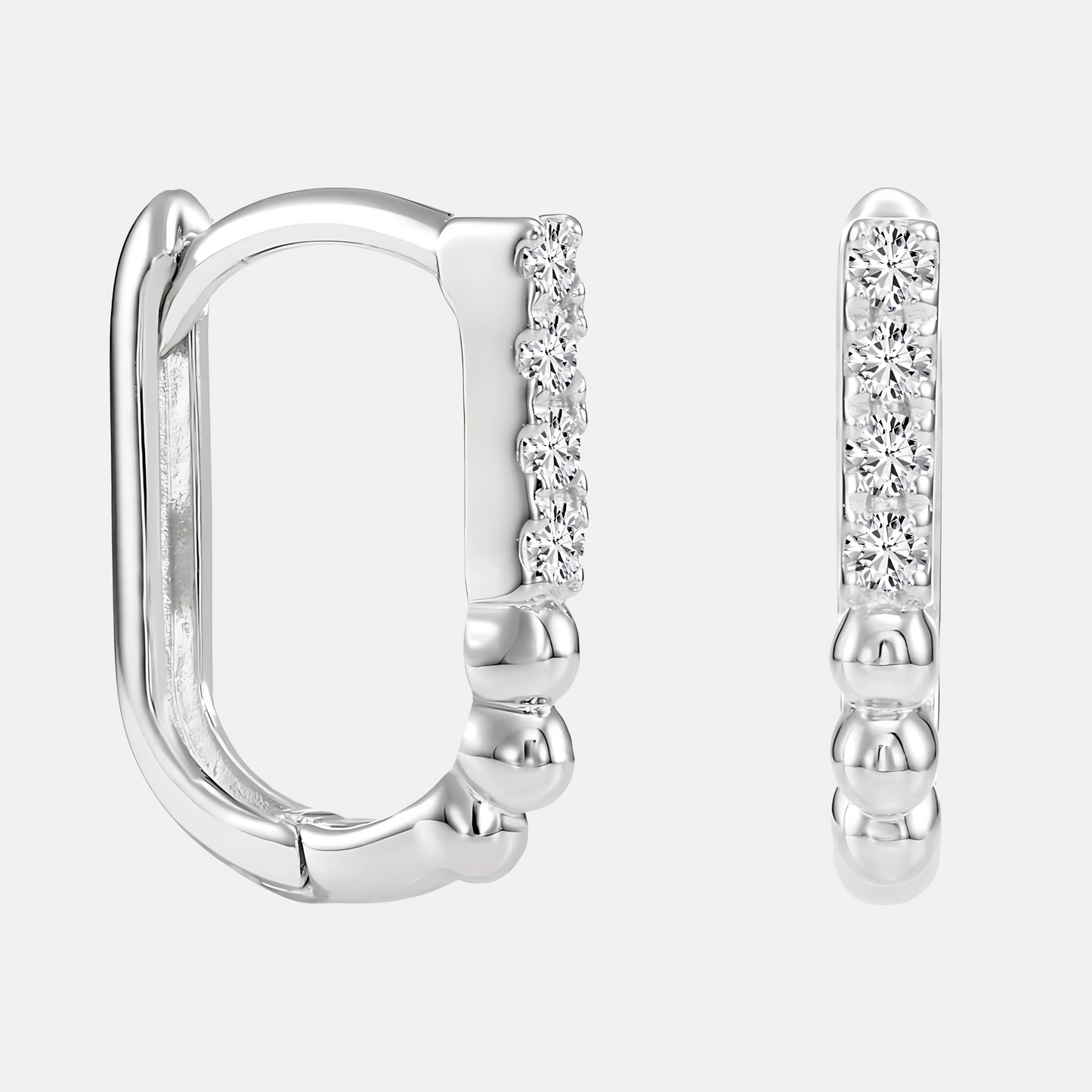 14k Gold Oval Huggie Lab Diamond Earrings