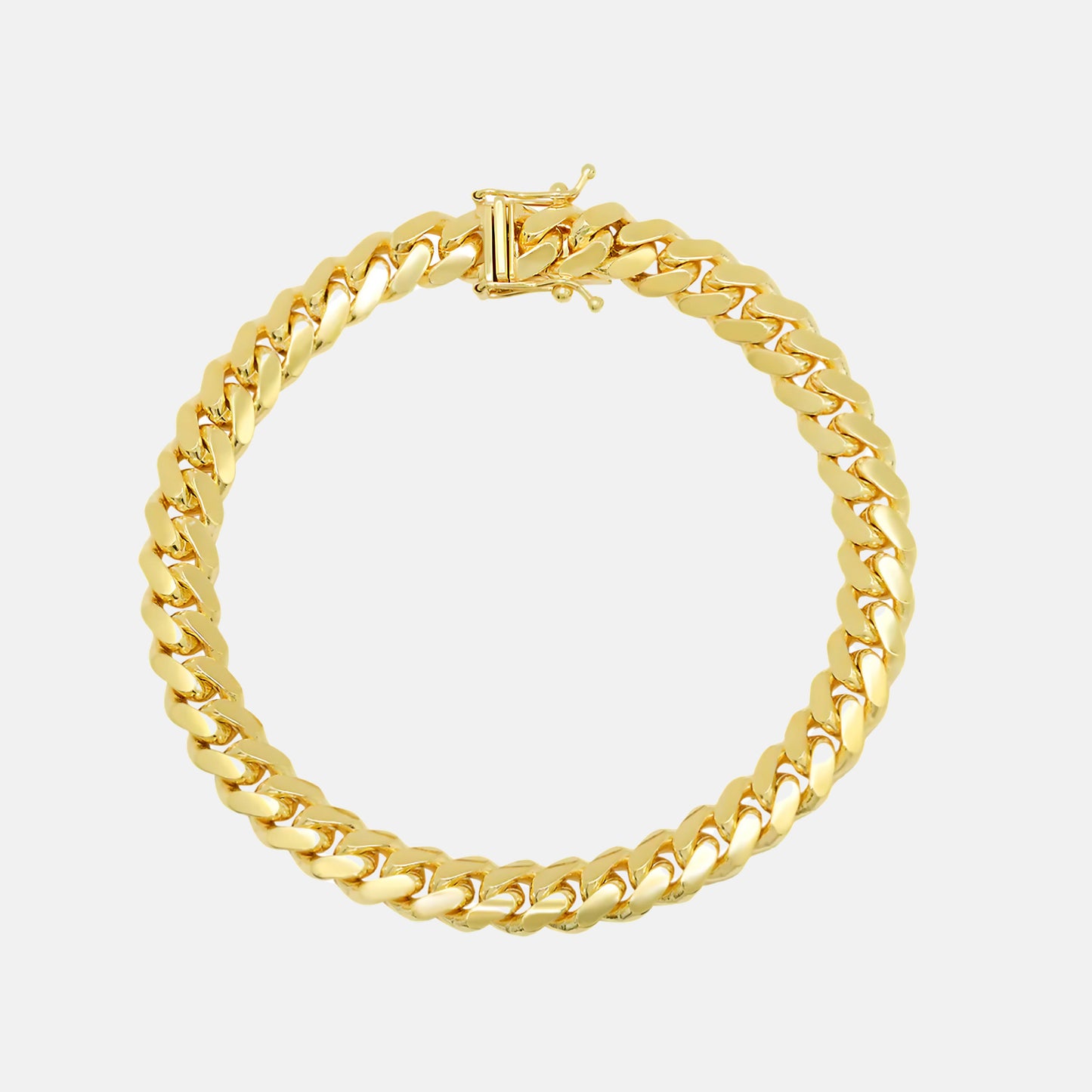 Miami Cuban Bracelet Solid 14k Yellow Gold - 7MM