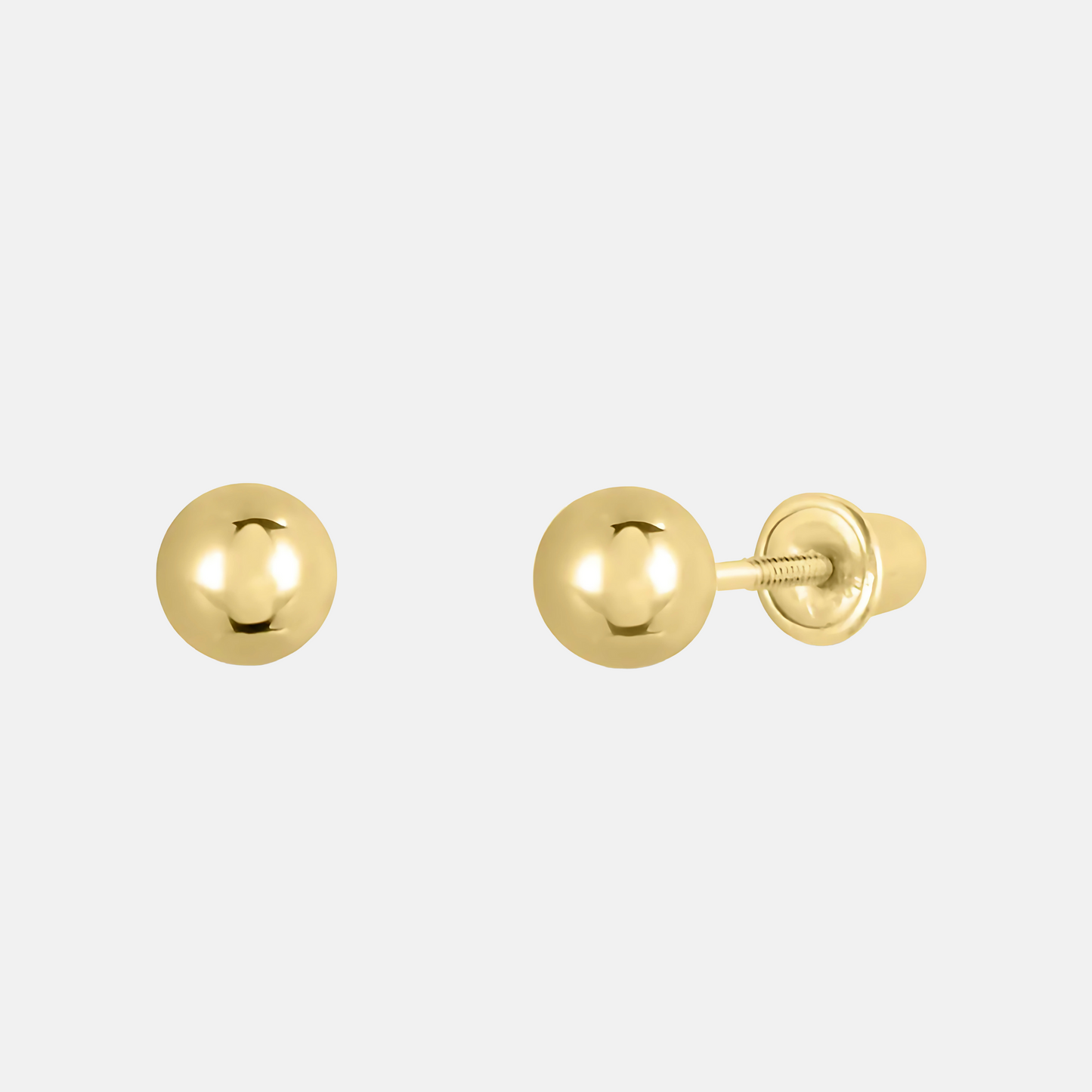 Gold Ball Stud Earrings - 14k Yellow Gold