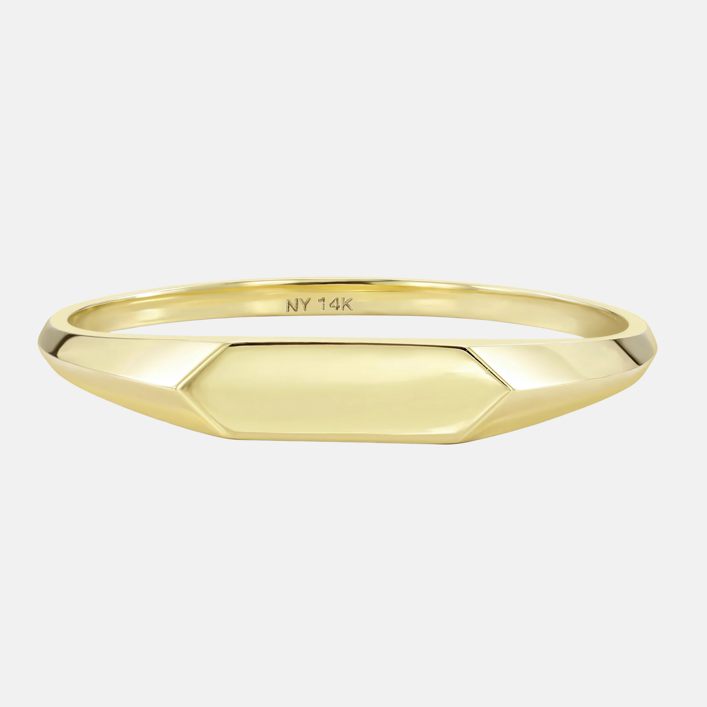 Signet Stackable Ring - 14K Yellow Gold