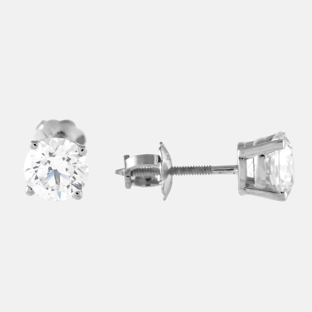 Lab Grown Diamond - 4 Prong Stud Earrings