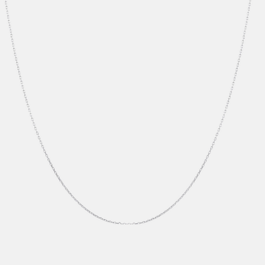 14k White Gold Cable Necklace - 1.5mm