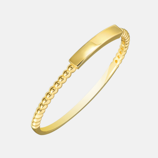 14k Yellow Gold Bar Stackable Ring