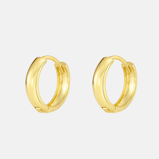 14k Solid Gold Huggie Hoops - 13mm
