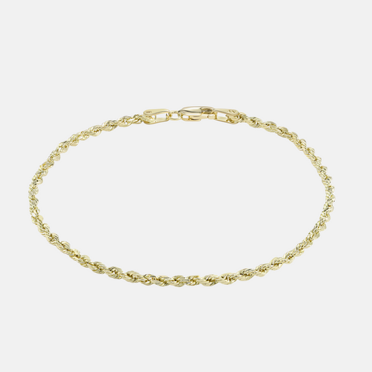 Rope Bracelet - 14k Yellow Gold Lightweight